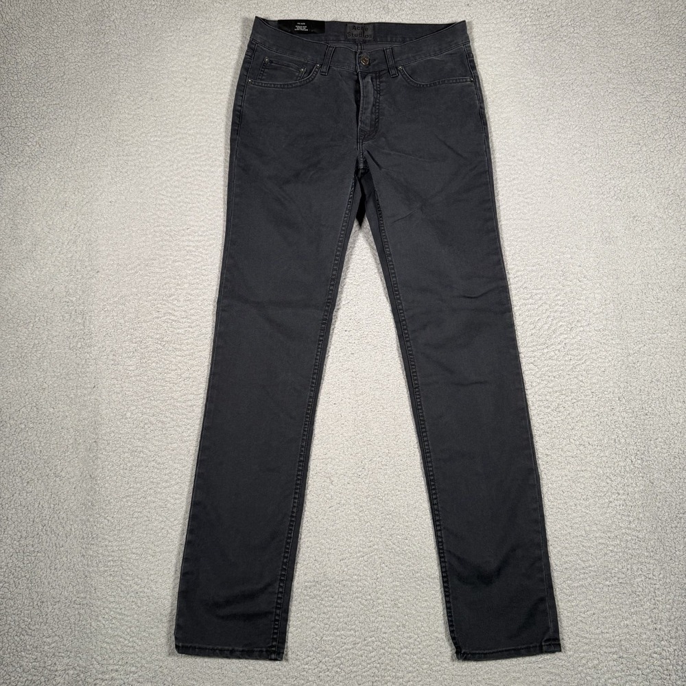 Acne Studios Jeans Mens 30x32 Black Ace Ups 5 Pocket Skinny Leg Casual Preppy‎